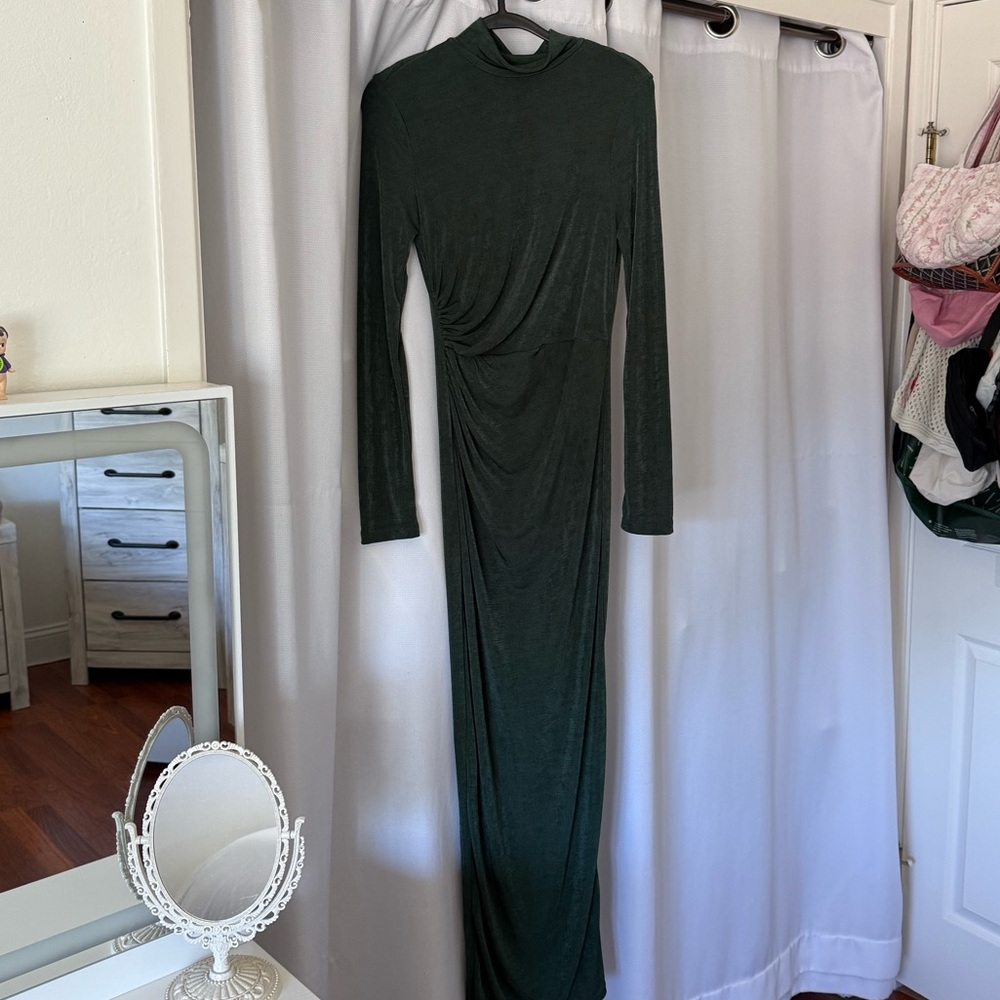 SHEIN Emerald Green Bodycon Long Sleeve Dress